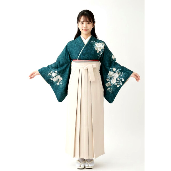 袴レンタル|淡い紫色地の小振袖・はかまのフルセット