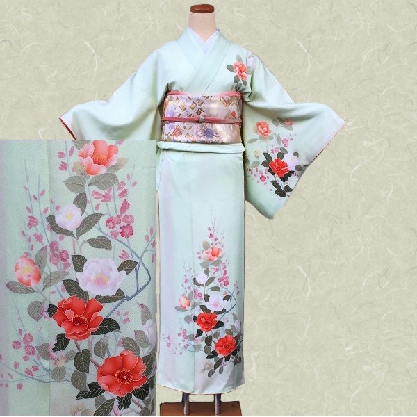 訪問着｜京都･綺麗な若草朱花｜ﾌﾙｾｯﾄNo.200-47