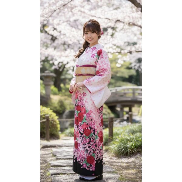 訪問着｜HL｜白地｜桜柄｜結婚式｜七五三No.200-56