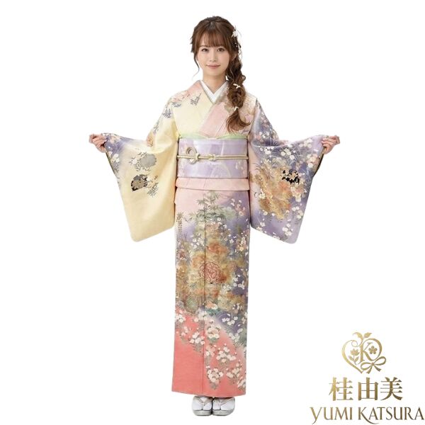 訪問着レンタル|正絹|桂由美|吉祥文様・雪輪・花車・金彩