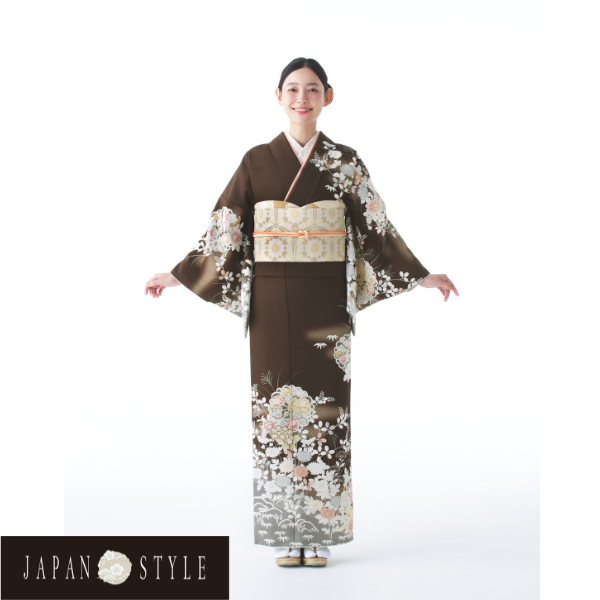 訪問着レンタル｜2026年向け最新作新品｜Japanstyle｜茶地