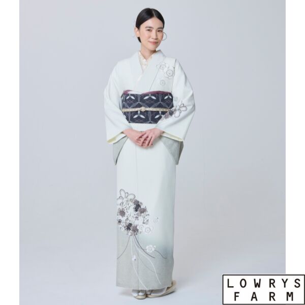 着物レンタル｜訪問着｜LOWRYSFARM｜白地｜新品｜ホワイト