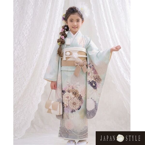 七五三｜七歳｜最新作｜JAPAN STYLE｜淡い水色・アースカラー
