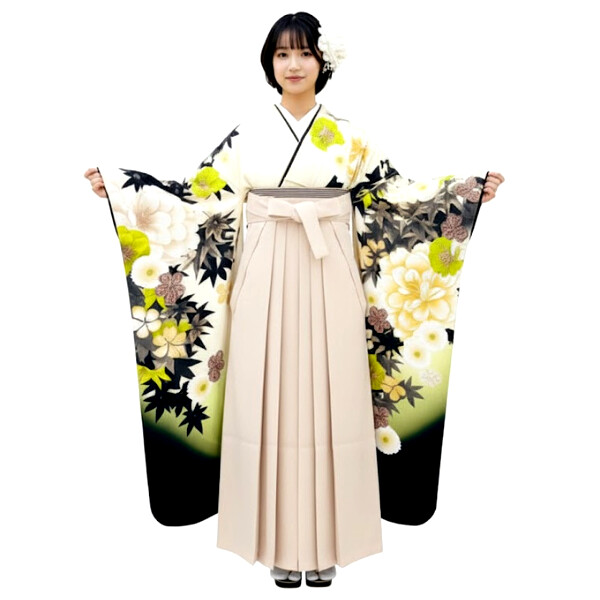袴レンタル｜Japanstyle｜オフホワイト振袖・袴