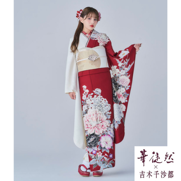 成人式振袖レンタル｜2027年最新作｜華徒然×吉木千沙都｜赤と白